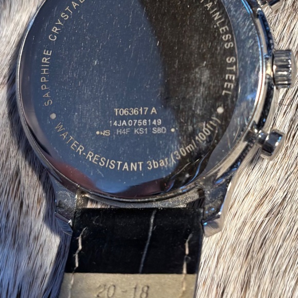 Tissot 1853 Watch Black Face Black Leather Band - Picture 5 of 10